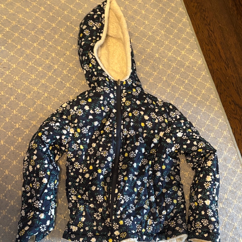 SO Floral Kids Winter Jacket with Hood Sz 7-8